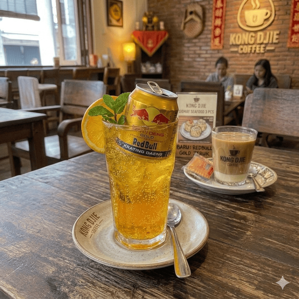 Redbull Gold Jeruk Kedai Kopi Kong Djie